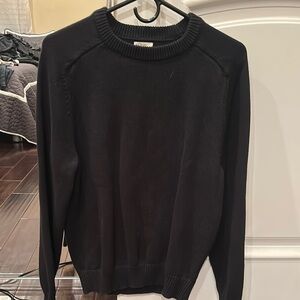 J. Crew Black Raglan shaker-stitch crewneck sweater (XS)
